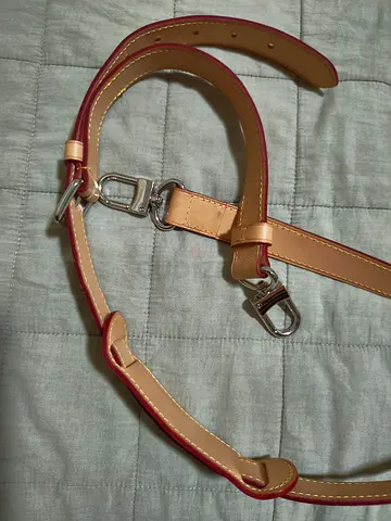 Detachable leather bag strap with silver clips