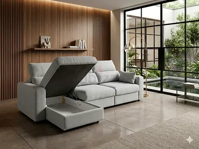 Ikea eskilstuna L shape sofa under storage