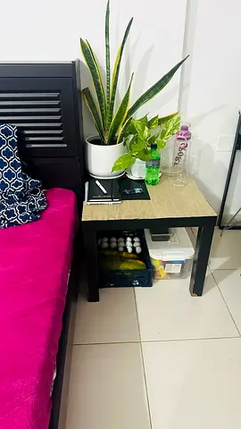 Simple Black Side Table / Bedside Table in Good Condition