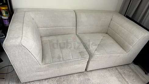 Light grey two-piece modular sofa (2-seater corner) And Sofa Lounge  - used 2XL Brand