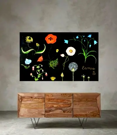 Framed Botanical Floral Artwork size 120x90cm