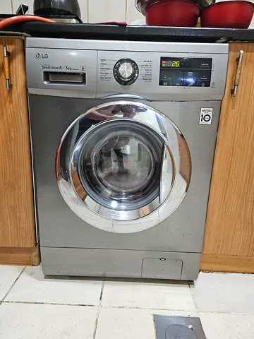 LG Front Load Washing Machine - 8kg+5kg washer, Silver, good Working Condition