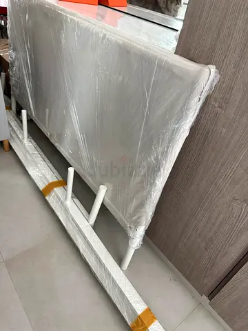 Bed Frame With Mattress White/vissle beige 140x200 cm