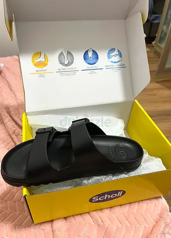 Scholl Black Slide Sandals - New in Box, Size 43