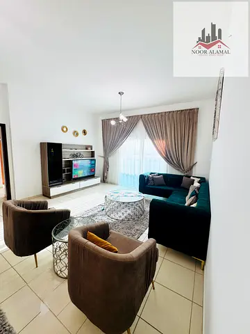 Sharjah - Al Khan Lake - Super Deluxe One-Bedroom Apartment with a spacious living room, fully equipped kitchen, and two bathrooms