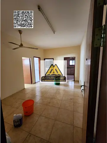 A 1-bedroom apartment with a living room for annual rent in Al Nakheel 1 – Ajman. It features a spa