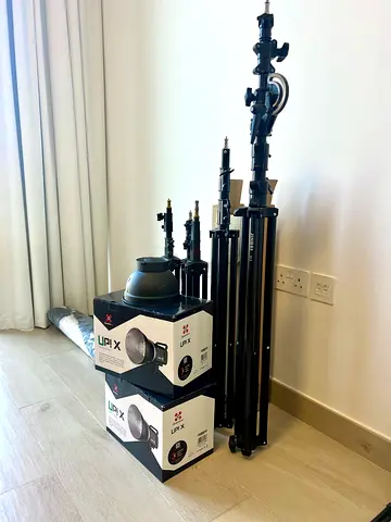 Photo studio equipment - Studio flashes, tripods, soft box, umbrellas