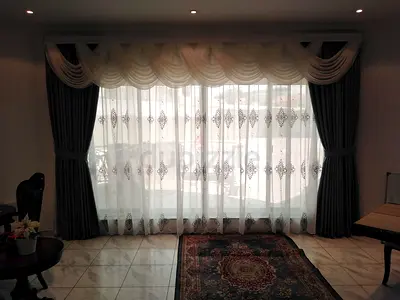 curtains with valance and sheer panels per meter