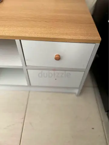 Small white tv cabinet tv tables with wooden top and drawer