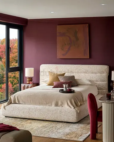 Vertical lines wingless headboard queen storage bed