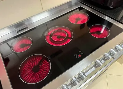 Fisher  Paker 5 Burners Full Electric With Digital Clock Ceramic Cooktop - Free Standing