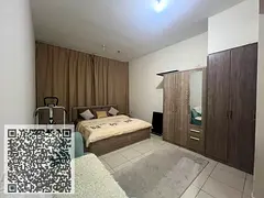 For annual rent, a furnished one-bedroom apartment in Al Rashidiya 1 area for 36,000 dirhams with pa