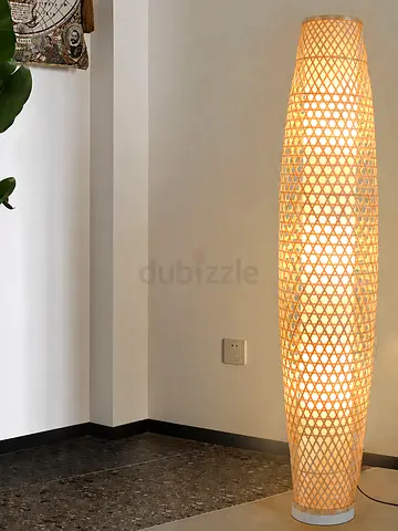 Tall Woven Floor Lamp - Ambient Rattan Style Light