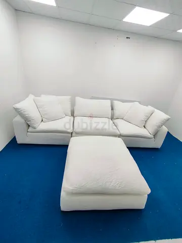Luscious linen marina home cloud feather 🪶 filled modular sofa