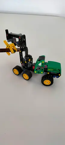 Lego technic tractor with log loader trailer - building toy set