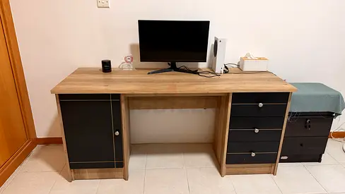Big Study Table - 3 Drawers/2 Shelves