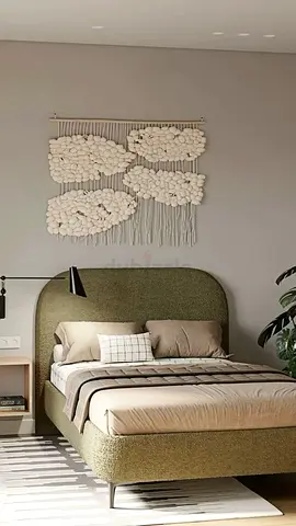 Handmade Macramé Wall Hanging — Neutral Wool Textile Art