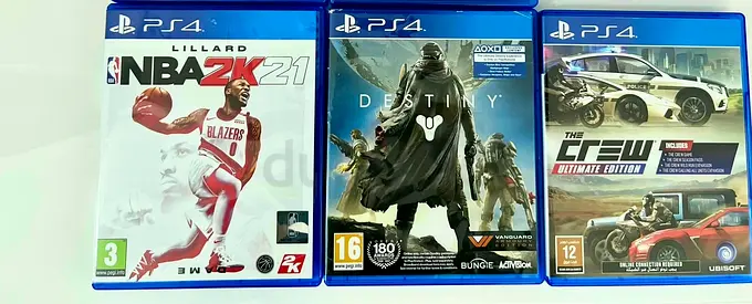 PS4 Game Bundle: FIFA 20, FIFA 21, NBA 2K21, Destiny, The Crew