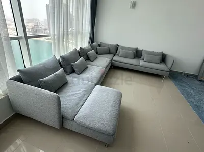 Ikea Sodhremn U Shape Sofa gray Modern L-Shaped Grey Fabric Sofa - Comfortable Sectional