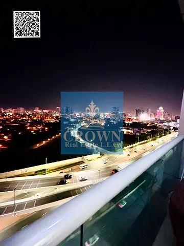 شقة غرفتين وصالة للبيع في سيتي تاور عجمان | مساحة كبيرة 1457 قدم + بلكونة + أقساط شهرية