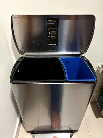 Stainless Steel Dual-Compartment Kitchen Bin with Removable Inner Buckets