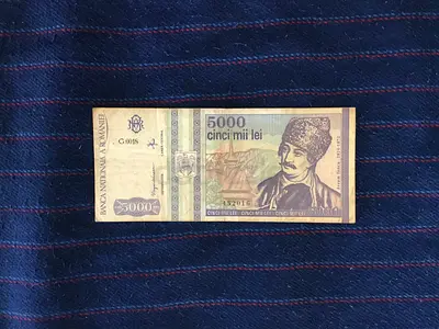 RARE VINTAGE 1993 ROMANIA 5000 LEI BANKNOTE