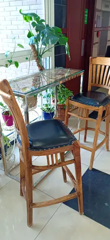 Marina Home High Dining table and Leather chairs