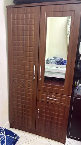 Two door Wooden Wardrobe with Mirror — Good Condition