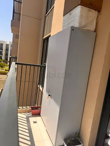 Gray Metal Wardrobe / Storage Cabinet - Tall, Good Condition