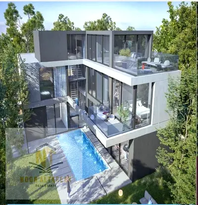 A distinctive villa for sale in Masar 1 area, freehold, open to all nationalities. Land area 3780 sq ft, stunning corner location. Consists of 4 maste