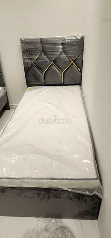 Brand New Upholstered Single Bed with Padded Headboard