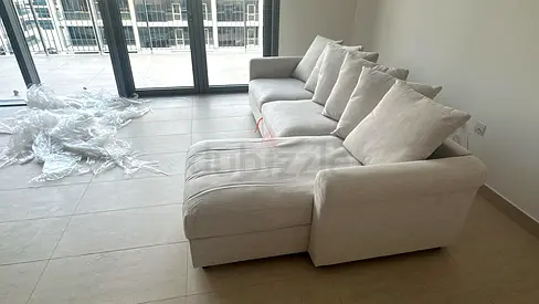 Ikea Gronlid L shape sofa bedght beige L-shaped 3-seater sofa with chaise  longue - good condition