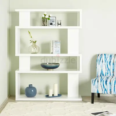 White Modern Open Bookcase / Display Shelf