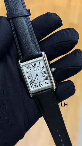 Cartier Tank-style Womens Leather Strap Watch - Classic Roman Dial