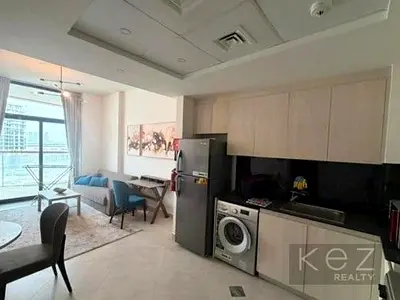 Vacant Fully Furnished 1BR with Balcony & Pool View | 4 Cheques | Binghatti Avenue
