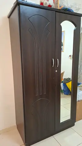 Wooden Wardrobe with Mirror – Good Condition