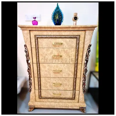 Luxury 5-Drawer Chest – Baroque Style with Gold Details – Like New