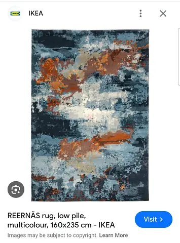 IKEA REERNÄS multicolour low-pile rug 160x235 cm