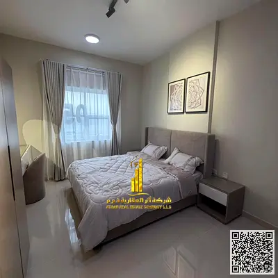 Furnished one-bedroom apartment for rent in Ajman, Al Jurf 3, with clean and tidy furnishings. (First occupancy). Includes all bills and internet