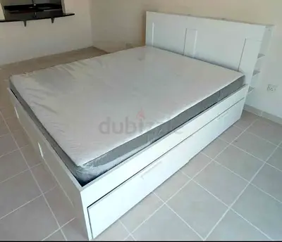 IKEA brimnes double 140×200cm bed frame with headboard+ 4 big storage drawers with IKEA mattress