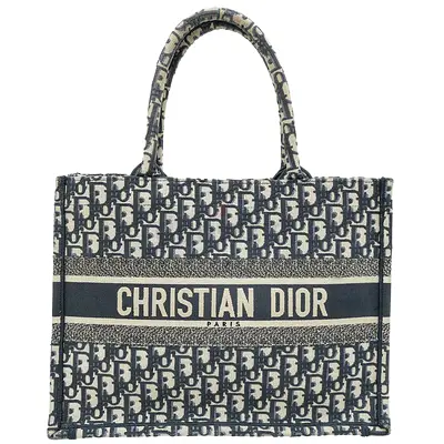 Authentic Christian Dior Bicolor Dior Oblique Book Tote Medium Bag