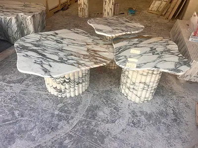 Set of 3 Marble Coffee Tables