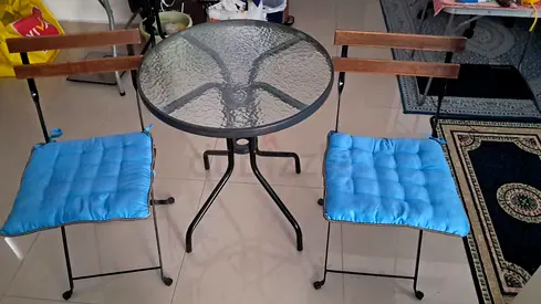 Small 3-piece Outdoor Bistro Set with Cushions