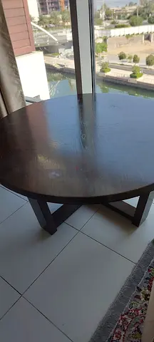 Set of 2 Round Wooden Nesting Side Tables - Dark Finish