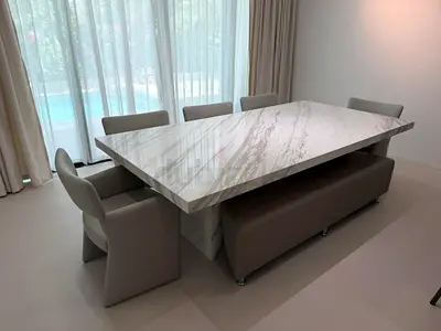 Volakas White marble dining table