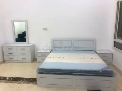 White Wooden king Bed with Mattress, Dresser  Nightstands - Complete Bedroom Set