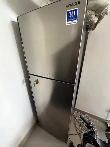 Hitachi Stainless Steel Double-Door Refrigerator - Good Condition
