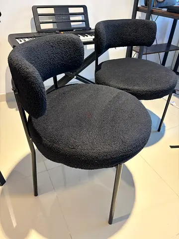 Set of 2 Black Custom Dining Chairs