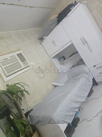 Single bed with mattress and white wardrobe - good condition