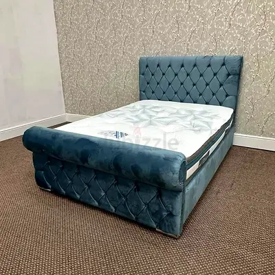 Single Upholstered Bed Frame with Headboard